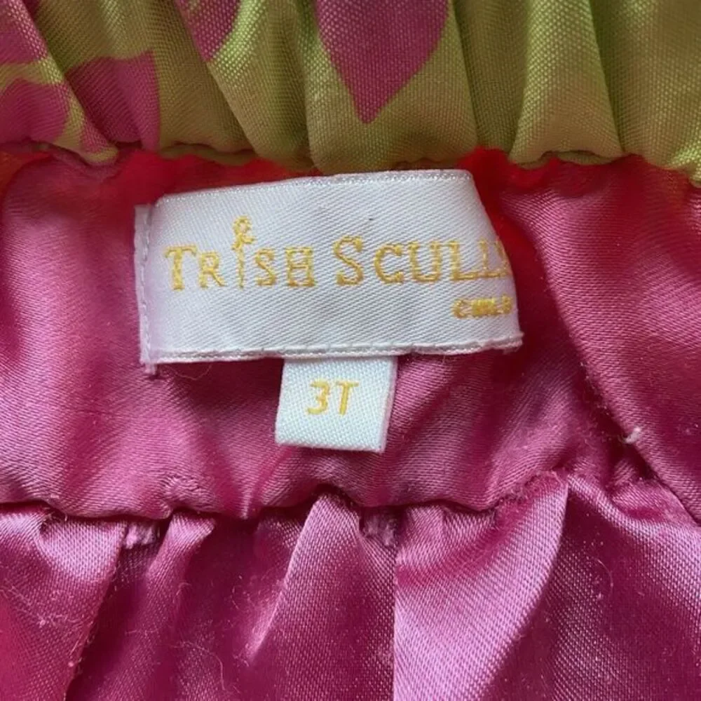 Trish Scully Pink And Green Floral Lined Skirt Girls‎ Size 3T